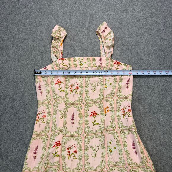 Women's Aguabendita for Target Pale Pink Floral Sundress Ruffle Bottom Size M - Picture 9 of 9